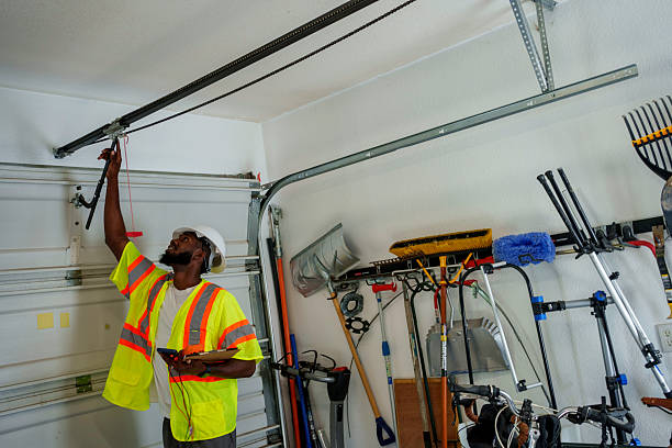 Professional Garage Door Roller Replacement technician working in Oakboro, NC